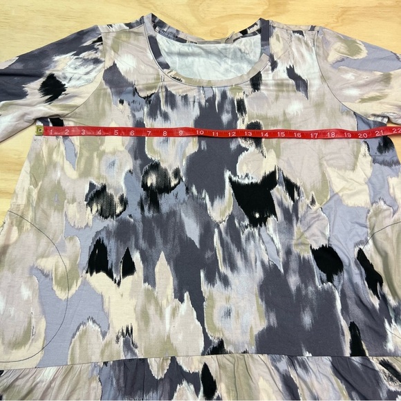 LOGO by Lori Goldstein Elbow Sleeve Dress Neutral Combo Size LP - Picture 9 of 11